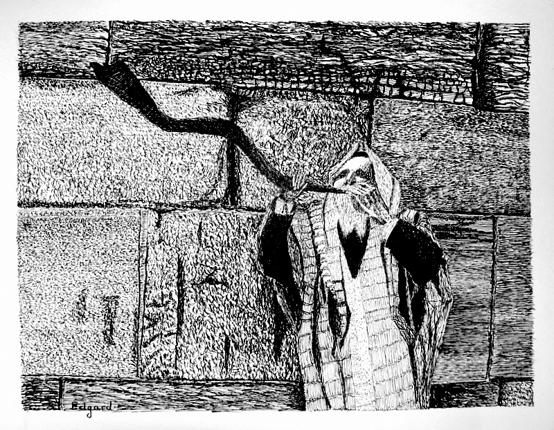 an original signed drawing in pen and ink